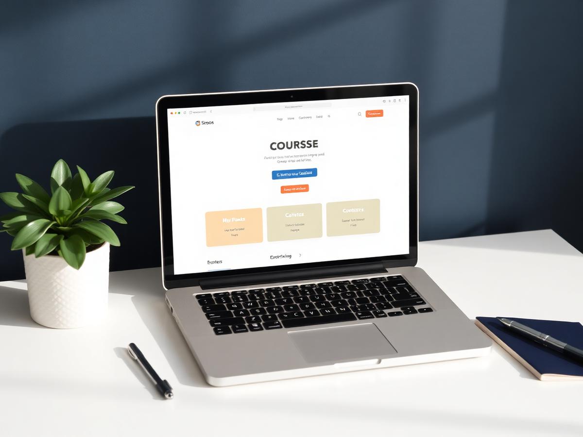 Website template on a laptop